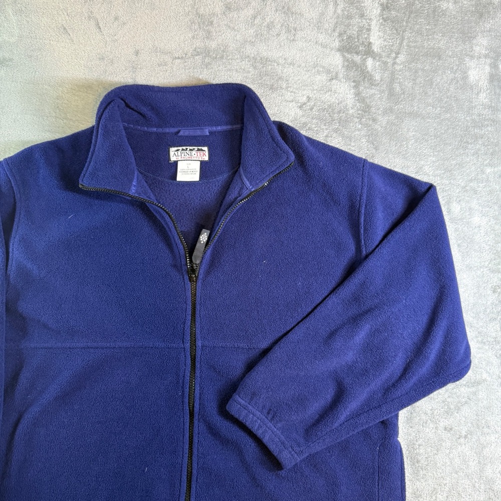 Vtg Alpine Tek Fleece Jacket Full Zip Purple Outdoor Casual Coat Mens L